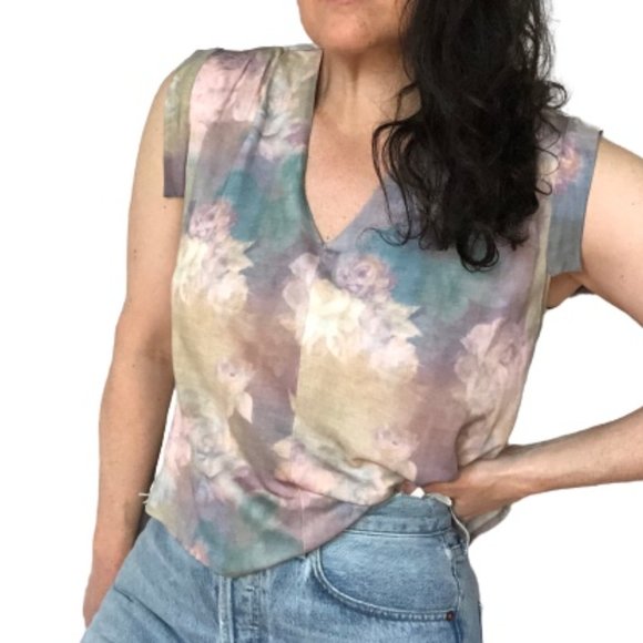 RACHEL COMEY Floral Watercolor Tie-Dye Ombre SML - Picture 4 of 12